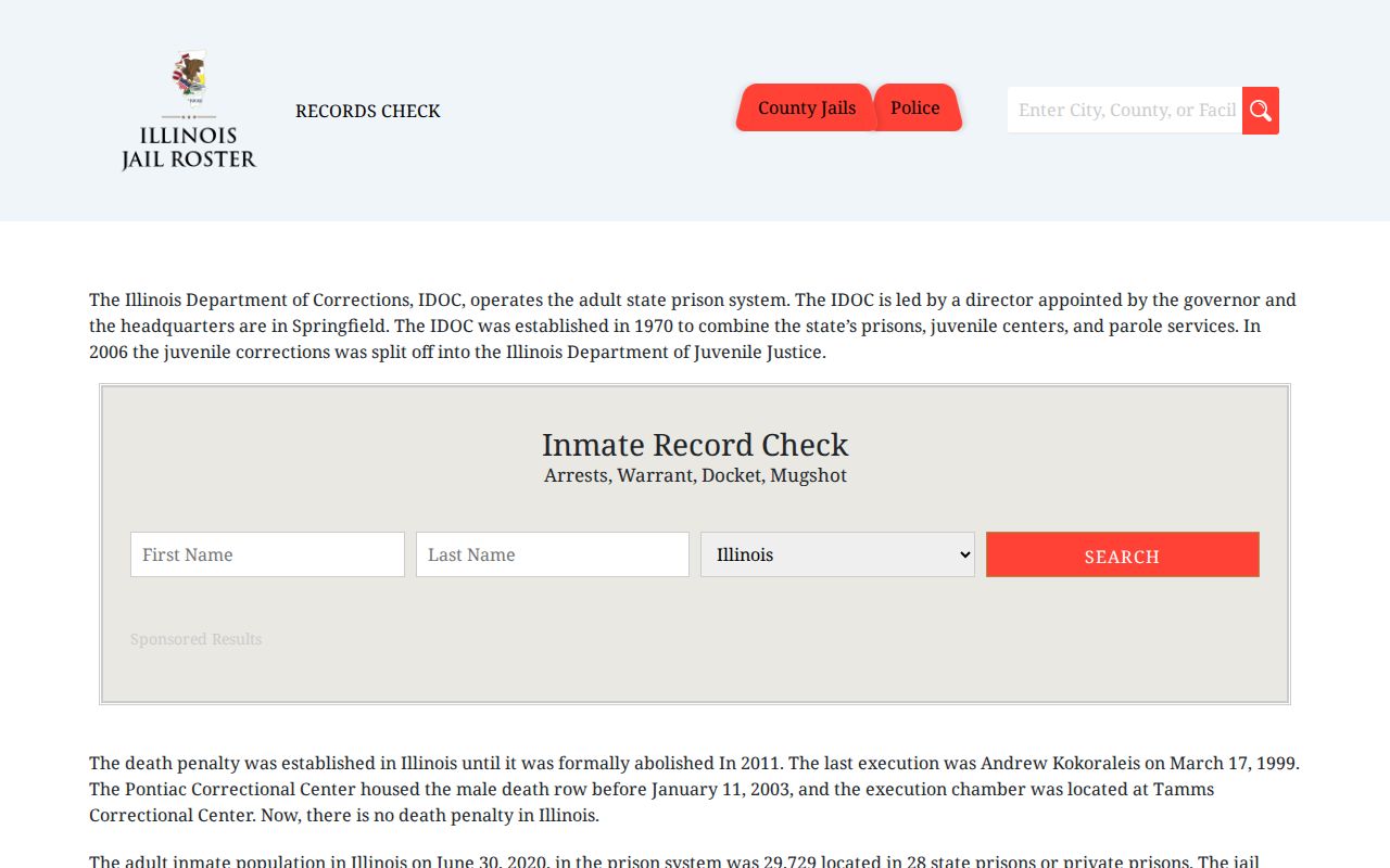 Unofficial Gallatin County jail roster directory warning